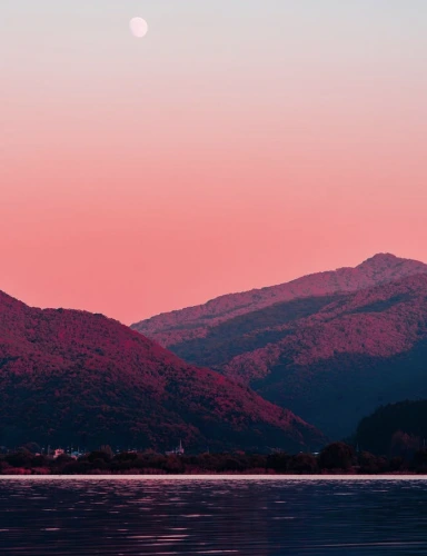 Red-hued mountains